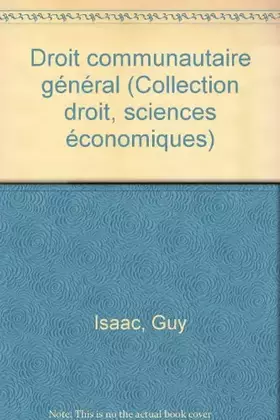 Couverture du produit · Droit communautaire général