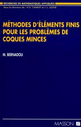 Couverture du produit · Méthodes d'éléments finis pour les problèmes de coques minces