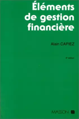 Couverture du produit · Éléments de gestion financière