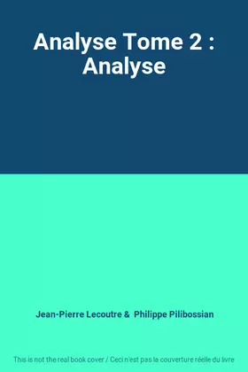 Couverture du produit · Analyse Tome 2 : Analyse