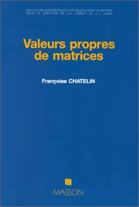 Couverture du produit · Valeurs propres de matrices
