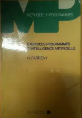 Couverture du produit · Exercices programmés d'intelligence artificielle