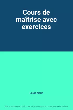 Couverture du produit · Cours de maîtrise avec exercices