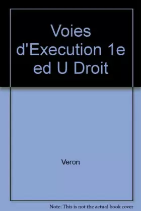 Couverture du produit · VOIES D'EXECUTION 1E ED U DROIT