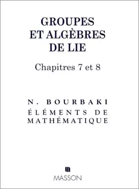 Couverture du produit · Groupes et algèbres de Lie