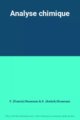 Couverture du produit · Analyse chimique