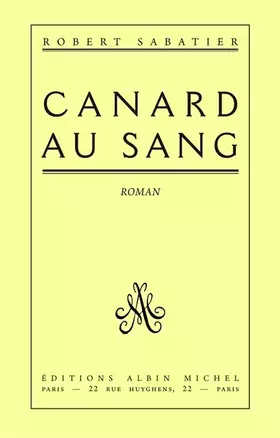Couverture du produit · Canard au sang