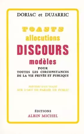 Couverture du produit · TOASTS ALLOCUTIONS DISCOURS MODELES