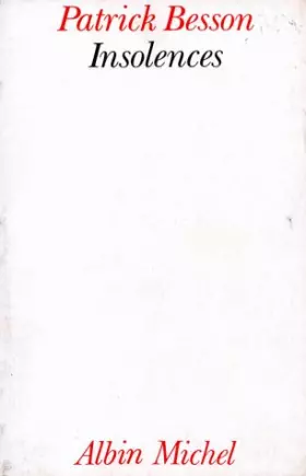 Couverture du produit · Insolences