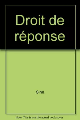 Couverture du produit · Droit de Réponse