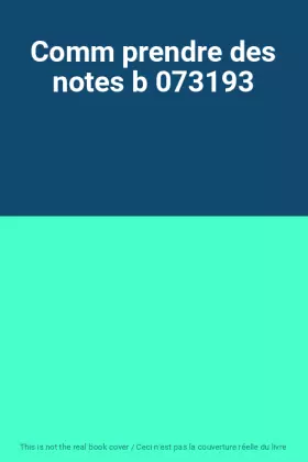 Couverture du produit · Comm prendre des notes b 073193