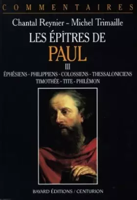 Couverture du produit · Epitres de paul tome iii