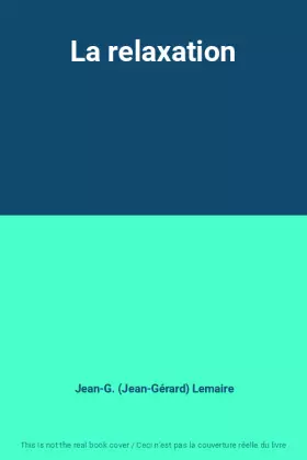 Couverture du produit · La relaxation