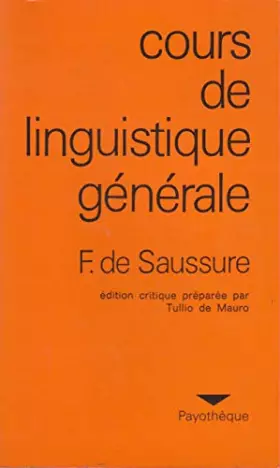 Couverture du produit · Cours de linguistique générale