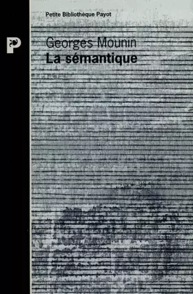 Couverture du produit · La sémantique