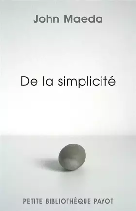 Couverture du produit · De la simplicité