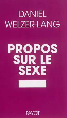 Couverture du produit · Propos sur le sexe