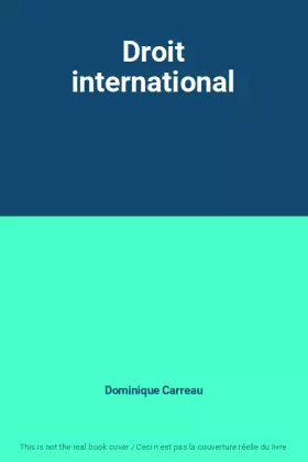 Couverture du produit · Droit international
