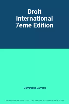 Couverture du produit · Droit International 7eme Edition
