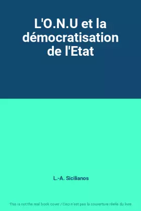 Couverture du produit · L'O.N.U et la démocratisation de l'Etat