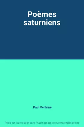 Couverture du produit · Poèmes saturniens