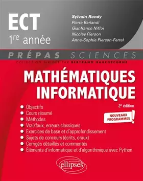 Couverture du produit · Mathématiques - Informatique - ECT 1re année - Nouveaux programmes