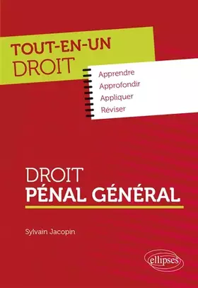 Couverture du produit · Droit pénal général