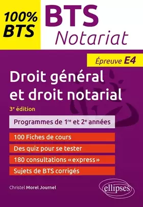Couverture du produit · BTS Notariat - Épreuve de droit général et droit notarial (E4/U4)