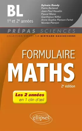 Couverture du produit · Formulaire Mathématiques - BL 1re et 2e années - 2e édition