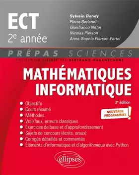 Couverture du produit · Mathématiques - Informatique - prépas ECT 2e année - Programme 2022