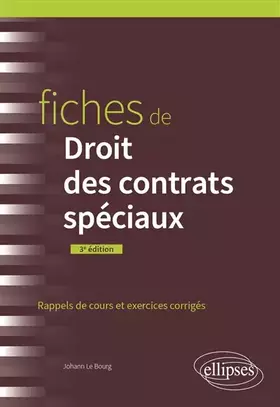 Couverture du produit · Fiches de Droit des contrats spéciaux