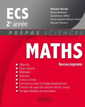 Couverture du produit · Maths ECS 2e Année Programme 2014
