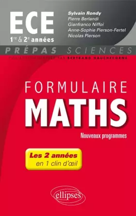 Couverture du produit · Formulaire Maths ECE 1re et 2e Années En 1 Clin d'Oeil Programme 2014