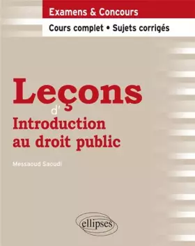 Couverture du produit · Leçons d'Introduction au Droit Public