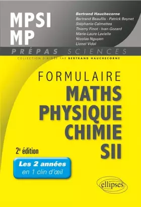 Couverture du produit · Formulaire Maths Physique Chimie SII MPSI MP