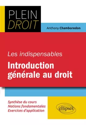 Couverture du produit · Les Indispensables Introduction Générale au Droit