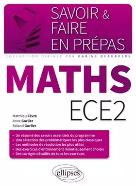 Couverture du produit · Savoir & Faire en Prépas Maths ECE2