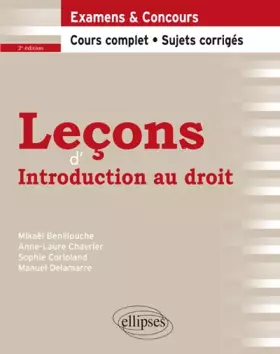 Couverture du produit · Leçons d'Introduction au Droit