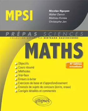Couverture du produit · Mathématiques MPSI - 4e édition actualisée