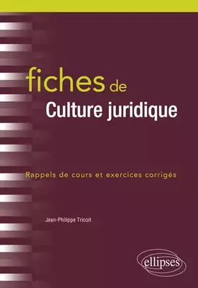 Couverture du produit · Fiches de culture juridique