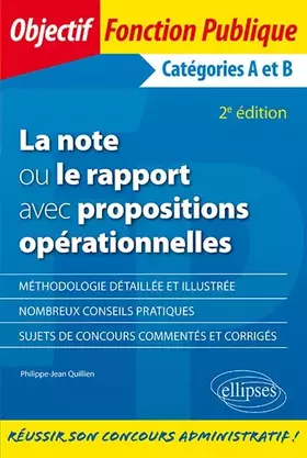 Couverture du produit · La note ou le rapport avec propositions. Catégories A et B - 2e édition
