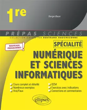 Couverture du produit · Spécialité Numérique et sciences informatiques - Première - nouveaux programmes