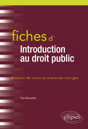 Couverture du produit · Fiches d'introduction au droit public