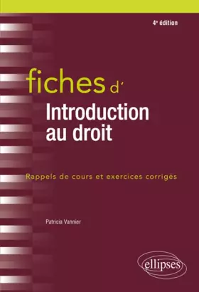 Couverture du produit · Fiches d'Introduction au droit - 4e édition