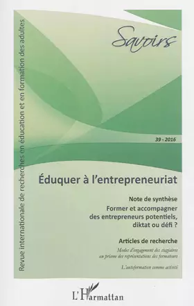 Couverture du produit · Éduquer à l'entrepreneuriat