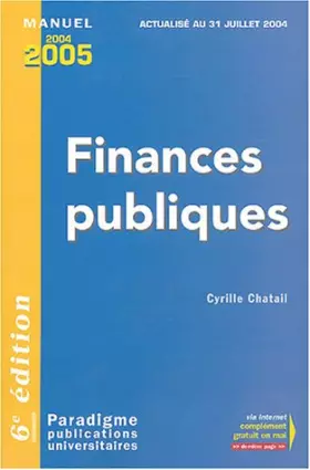 Couverture du produit · Finances publiques