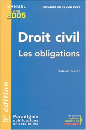 Couverture du produit · Droit civil : Obligations Responsabilité civile