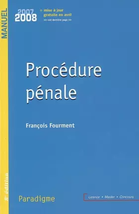 Couverture du produit · Procédure pénale