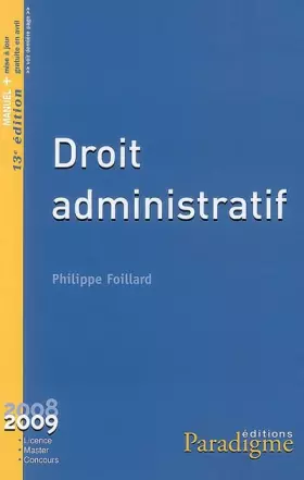 Couverture du produit · Droit administratif