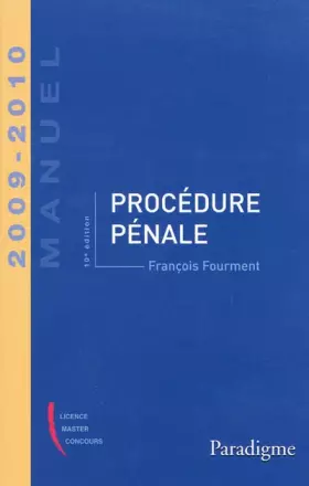 Couverture du produit · Procédure pénale 2009-2010